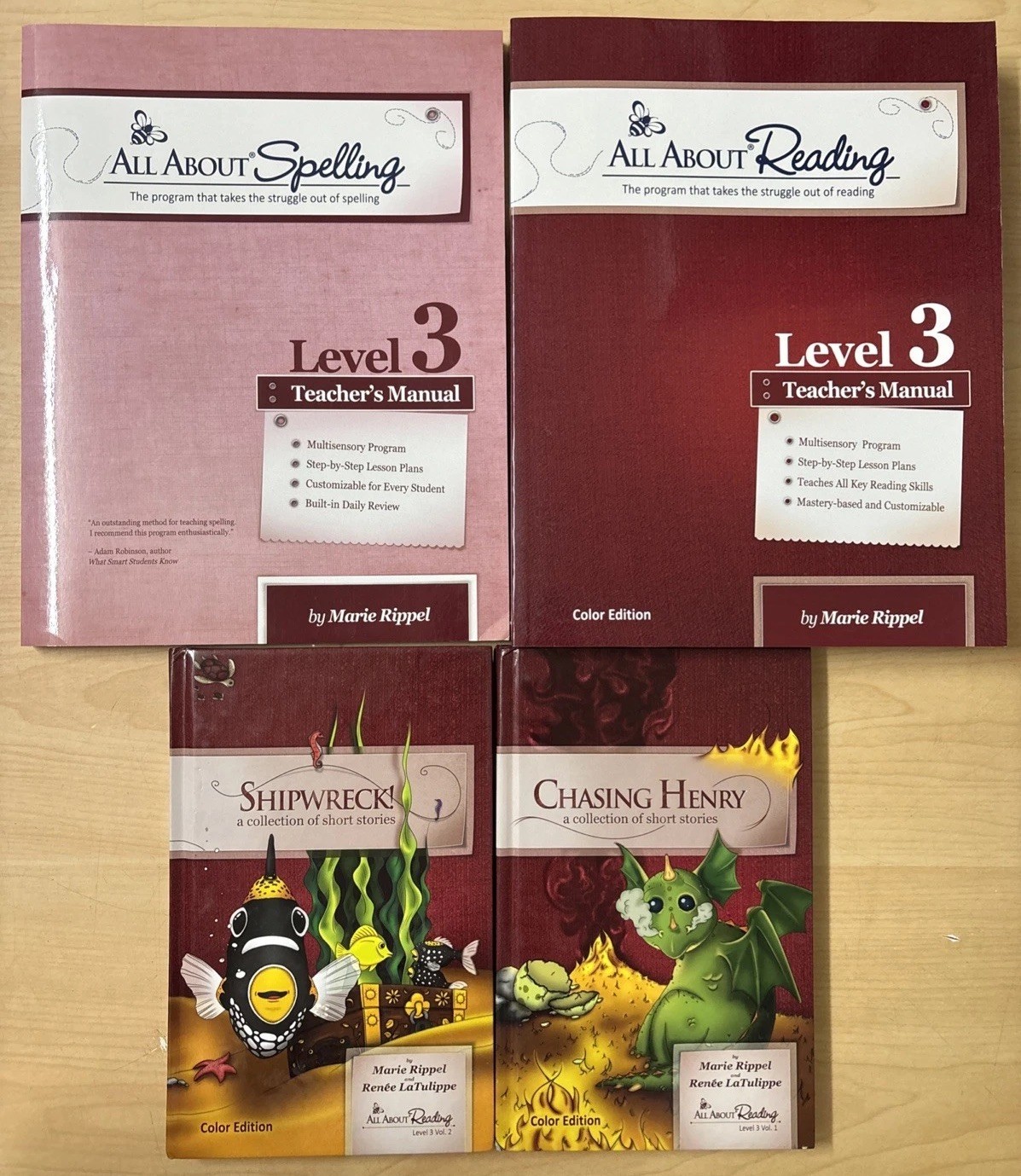 Lot 4 All About Reading Spelling Level 3 Teacher’s Manuals Readers 1-2 Color B+W