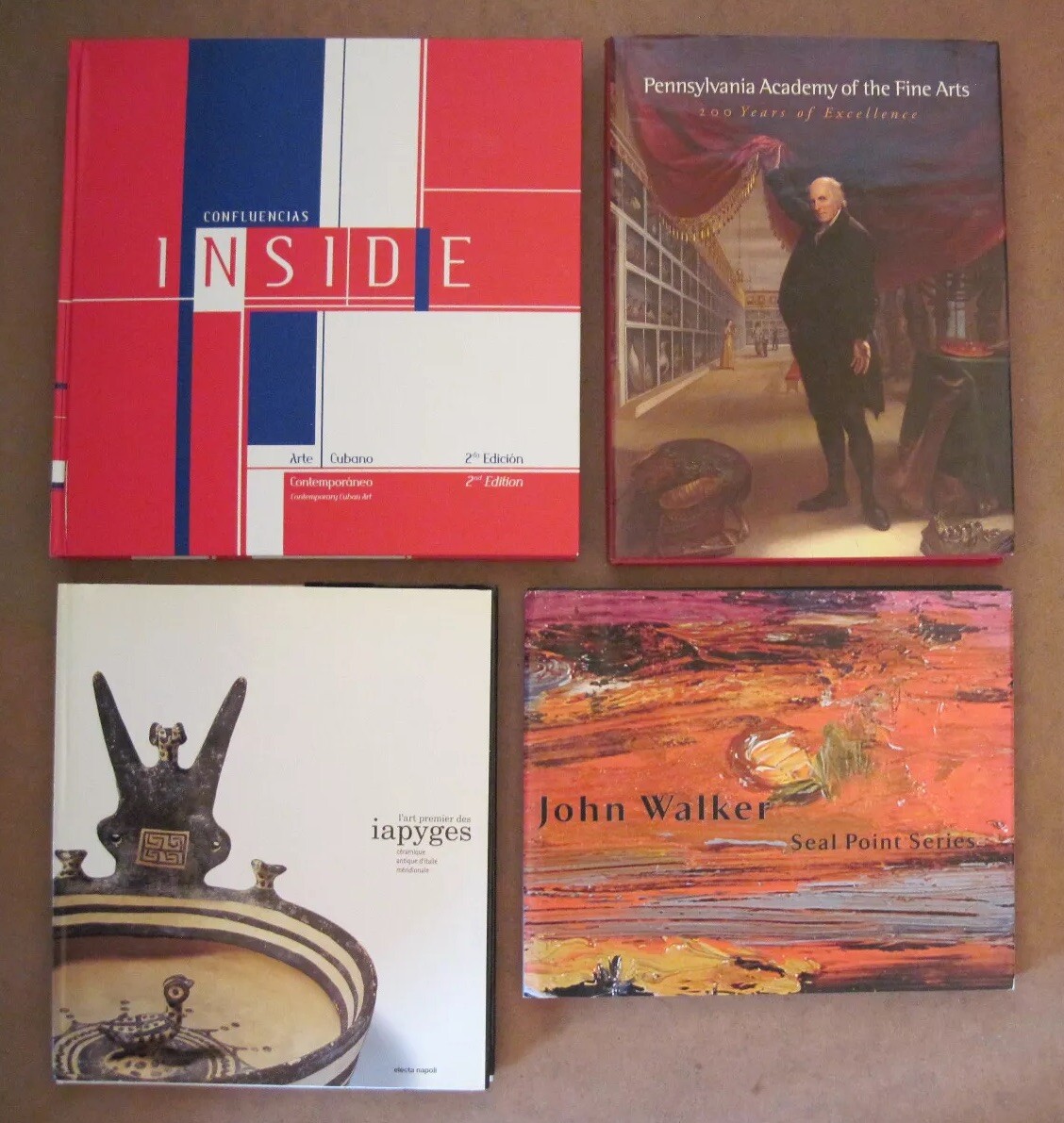 4 Art Book and Exhibition Catalogue Lot Confluencias Inside, John Walker, etc.