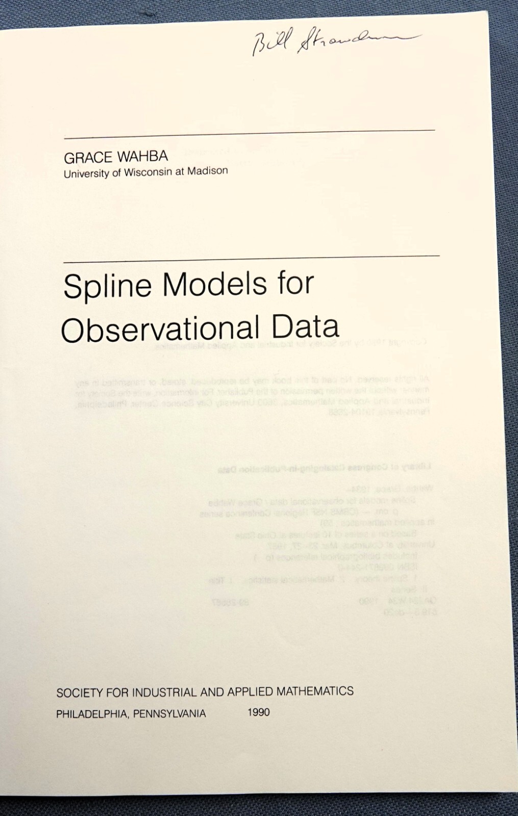 Spline Models for Observational Data by Grace Wahba (1990, Trade Paperback)