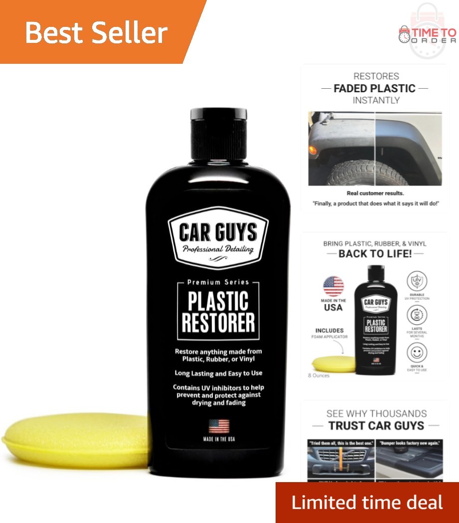 Plastic Restorer Kit 8Oz Rubber Vinyl Surface Protector Auto Detailing