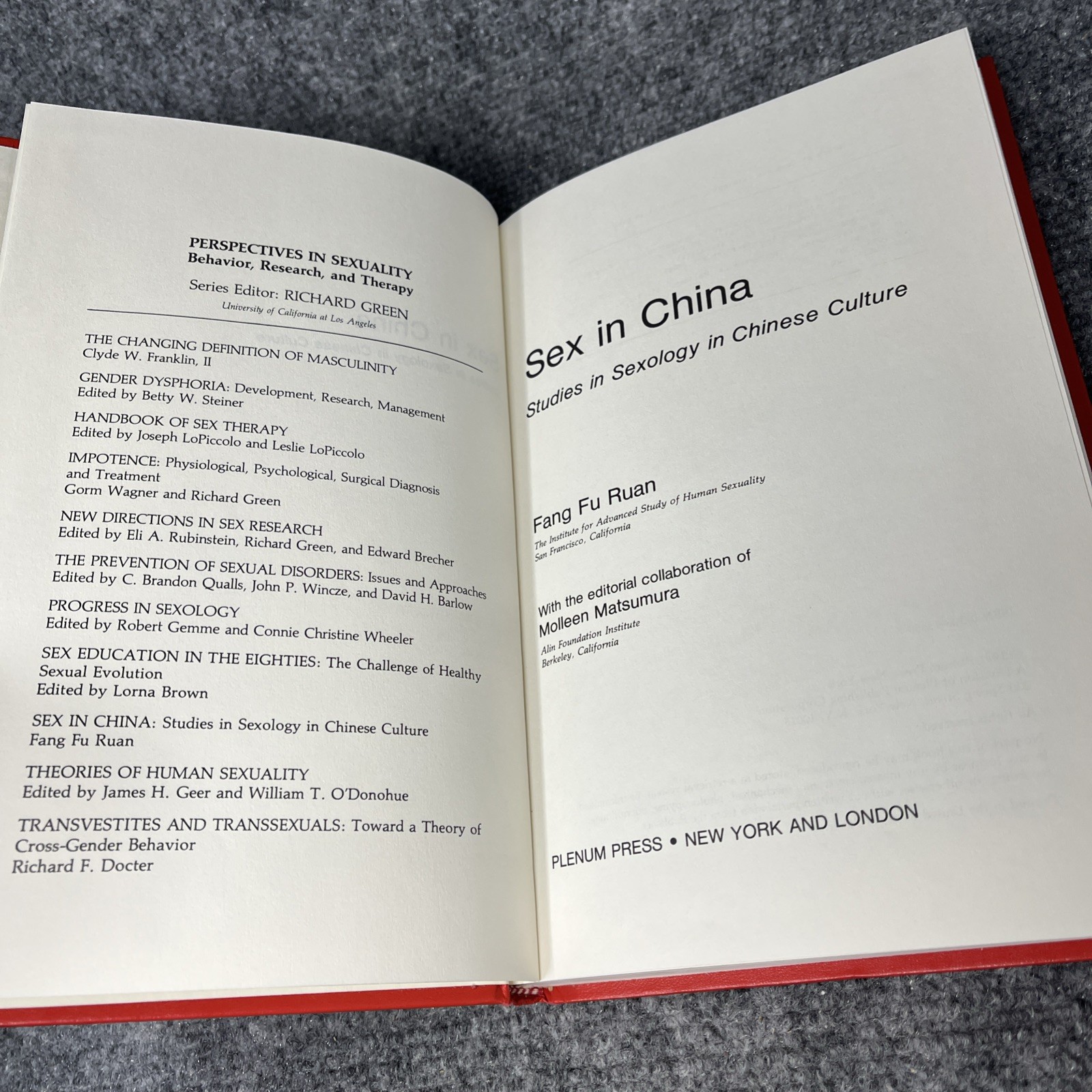 Perspectives in Sexuality Sex in China Studies in Sexology in Chinese Culture