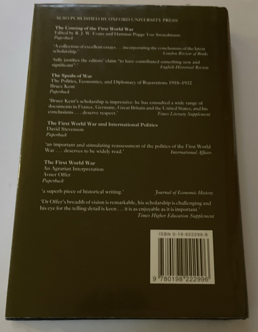 The First World War and British Military History Brian Bond HC 1991 Like New