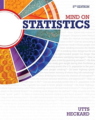 MIND ON STATISTICS – STANDALONE BOOK By Jessica M. Utts & Robert F. Heckard *VG*