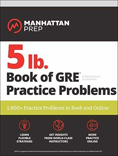 5 lb. Book of GRE Practice Problems – Paperback, by Manhattan Prep – Very Good o