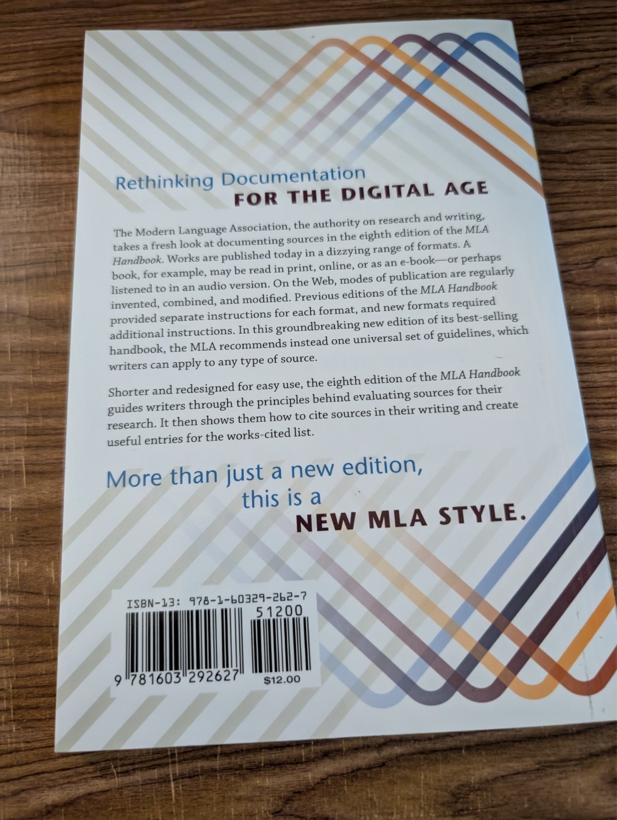 MLA Handbook 8th Edition ISBN 9781603292627