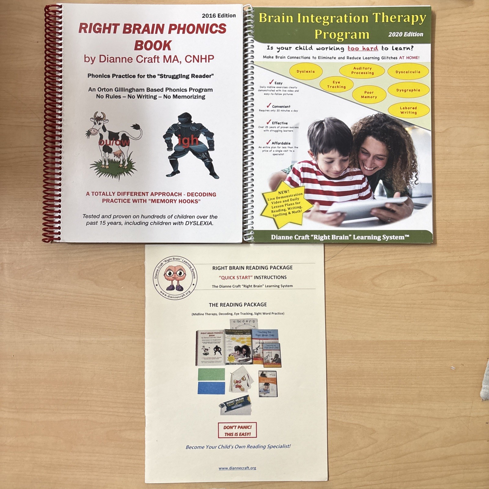 Lot 3 Right Brain Reading Books Dianne Craft Learning System